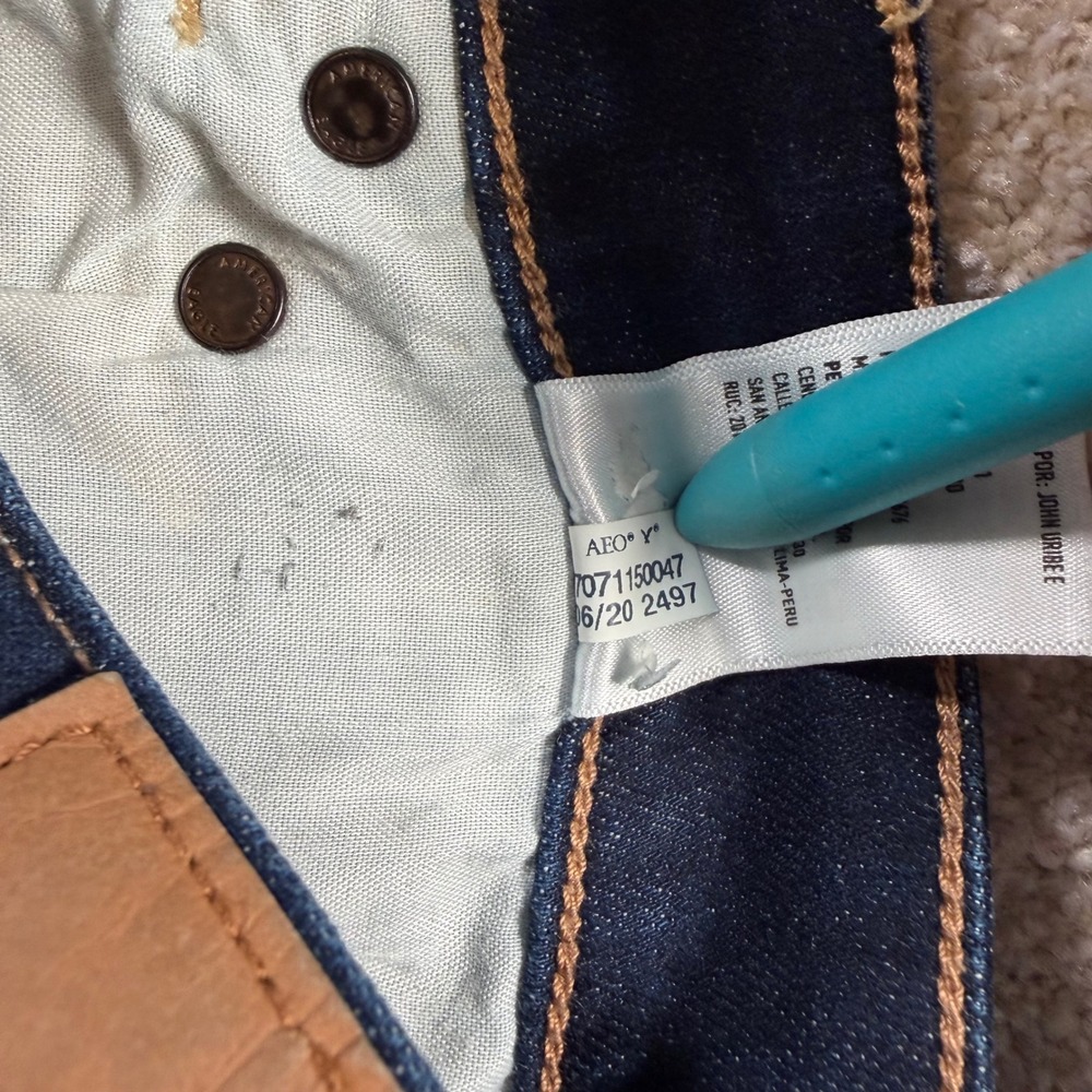American Eagle Super Hi-Rise Flare Jeans Women 4 (FITS 28x27) Blue Super Stretch - Picture 6 of 13